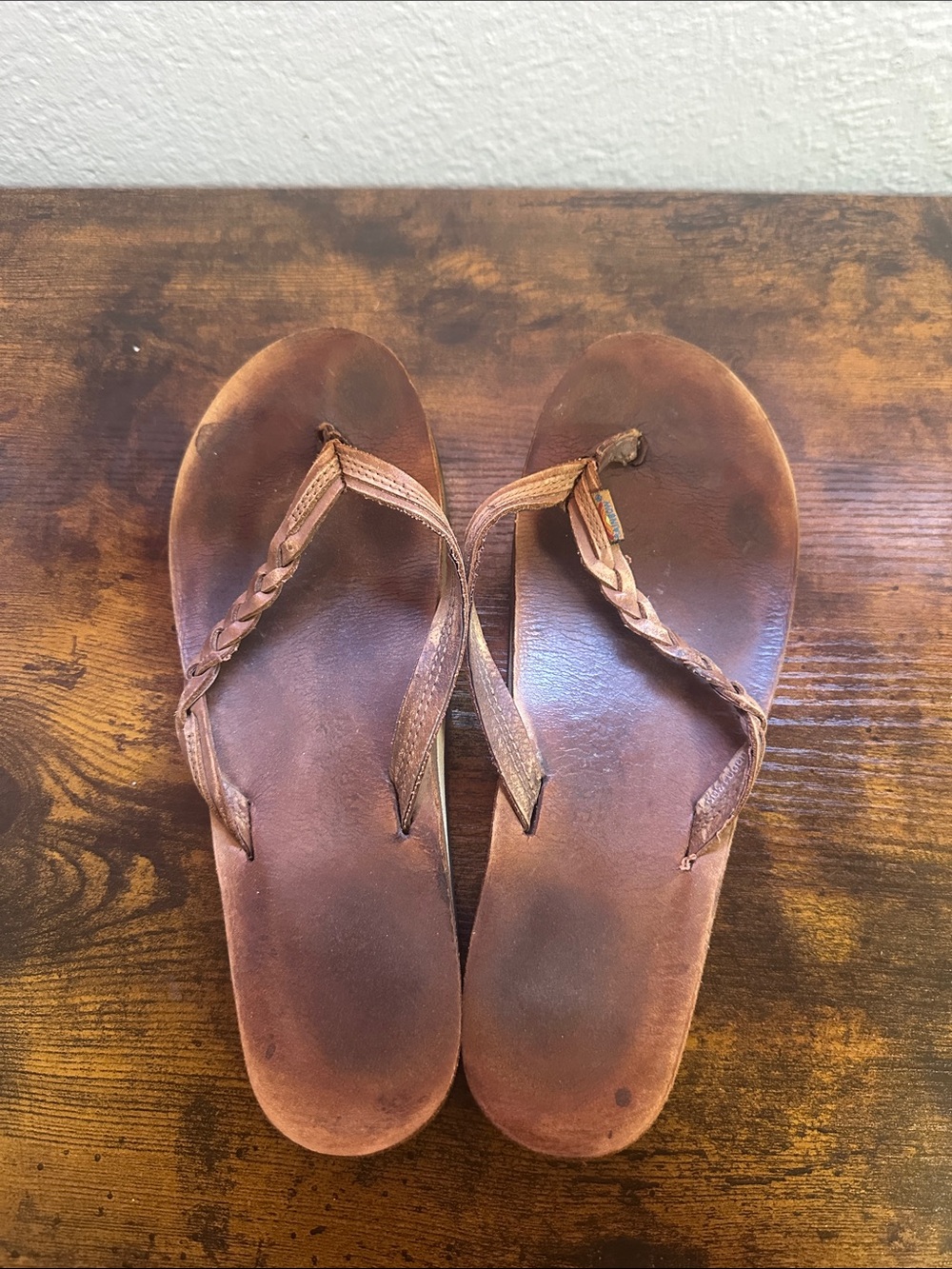 Rainbow Sandals Braided Flip Flops – Brown – Approx. Size 8.5